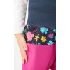 Batolecí softshellové kalhoty s fleecem Basic, Fuchsiová, Kytičky (Velikost 80/86)