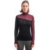 Dámská merino mikina SENSOR Extreme up černá/port red (Velikost M, Barva černá)