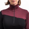 Dámská merino mikina SENSOR Extreme up černá/port red (Velikost M, Barva černá)