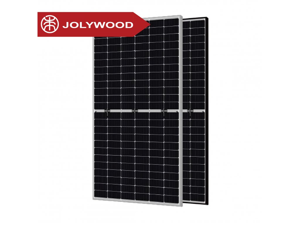 Bifaciální fotovoltaický solární panel Jolywood 470Wp, stříbrný rám, ZÁRUKA 30 LET