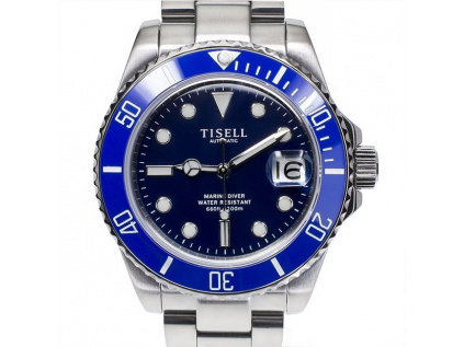 Tisell Watch Sub 9015 Blue Date