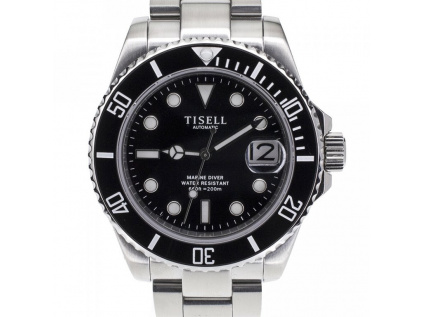 Tisell Watch Sub 9015 Black Date