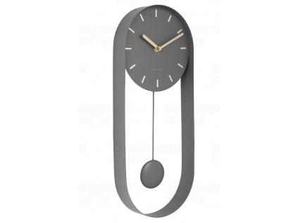 Designové kyvadlové nástěnné hodiny 5822GY Karlsson 50 cm