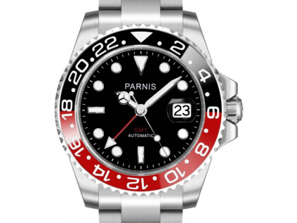 Parnis 3101 Automatic GMT Black-Blue hodinky zeny