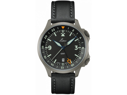 Laco Flieger Frankfurt GMT schwarz 43 mm - automat