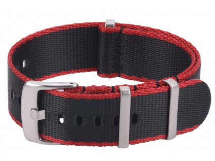 Nylonový NATO klasický kvalitní řemínek na hodinky  Black-Red