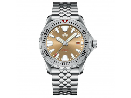 Pánské sportování outdoor potápěčské hodinky PHOIBOS 300M Kraken PY033E Champagne