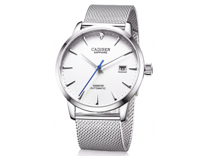 Pánské klasické elegantní hodinky Cadisen C8097 Silver Steel white
