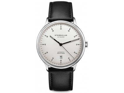 Pánské klasické elegantní hodinky Sternglas Kanton 2.0 silver / black