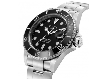 Tisell Watch Marine Diver Swiss SW200 Black - Date