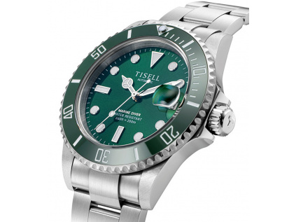 Tisell Watch Marine Diver Swiss SW200 Green - Date