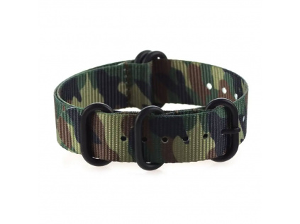 NATO nylonový ARMY maskáčový kvalitní řemínek na hodinky  NKL02
