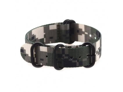 NATO nylonový ARMY maskáčový kvalitní řemínek na hodinky  NKL03
