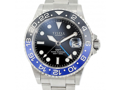 Tisell Watch GMT MIYOTA Blue-Black  + Dárek k objednávce. Vybrat si můžete z: Vystěžejkovač, Antistatická utěrka