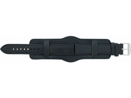 Mavex černý kožený řemínek na hodinky s podložkou