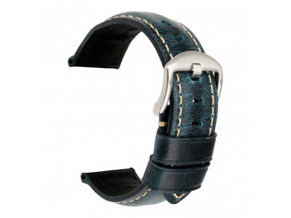Vintage modrý stylový kožený řemínek Solid