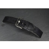 Ručně šitý černý kožený kvalitní řemínek na hodinky  se sponou s ornamenty