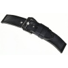 Ručně šitý černý kožený kvalitní řemínek na hodinky  se sponou s ornamenty