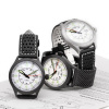 Letecké pilotní pánské hodinky Molnija Aviator White Analog Military Tmp 2824 mesh