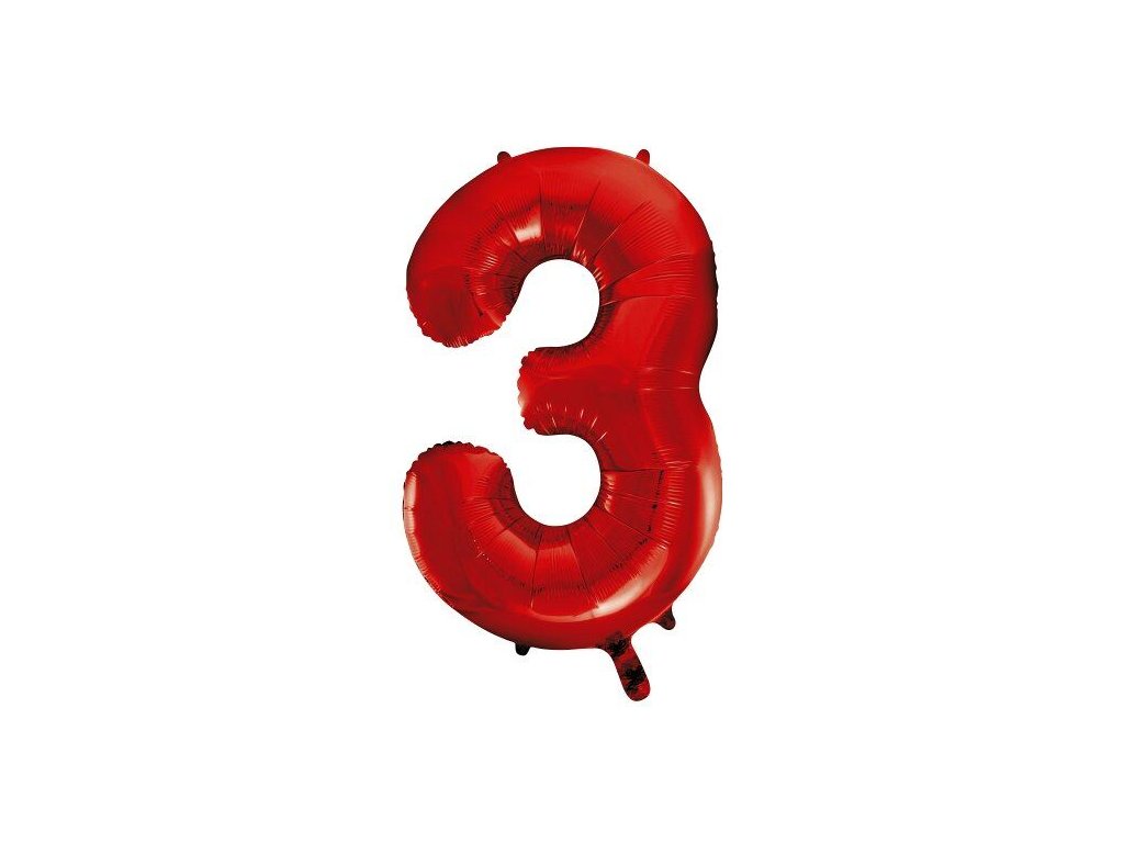 844 foliovy balon cervena trojka produkty na party
