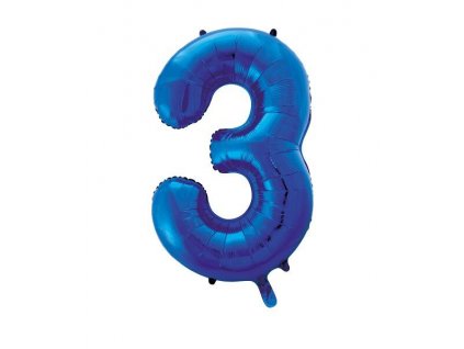 937 foliovy balon modra trojka produkty na party