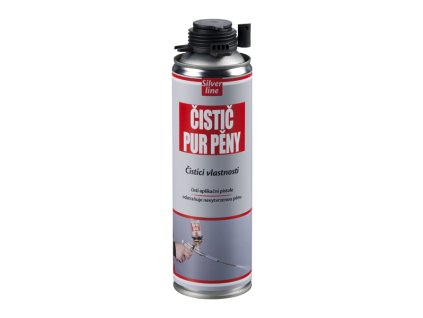 Čistič PUR pěny Silver Line 500 ml pistolová dóza transparentní (Velikost 500 ml)