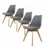 Jídelní židle SCANDI tmavě šedé 4 ks - skandinávský styl