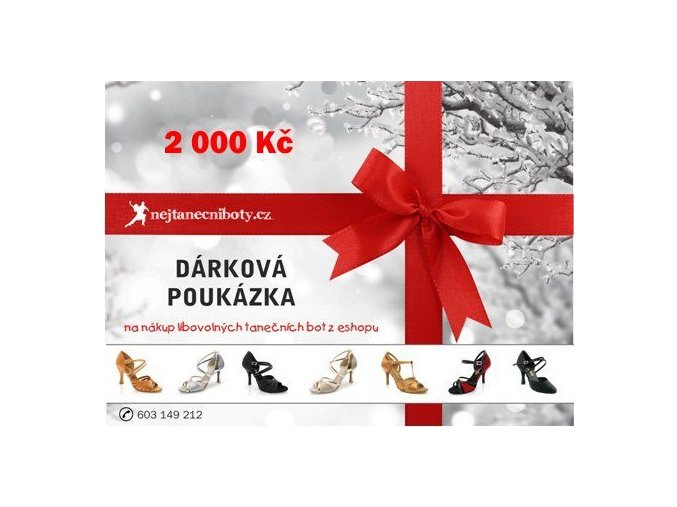 Dárkový poukaz na nákup tanečních bot v hodnotě 2000 Kč