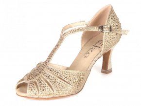Dámské profesionální taneční boty Elza - 775 zlatá 6,5 cm Flare