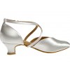 Taneční boty Diamant 107 bílá - podpatek 4,2 cm španělský typ