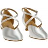 Taneční boty Diamant 107 bílá - podpatek 4,2 cm španělský typ