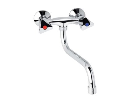 Mereo Dřezová nástěnná baterie, Kasia, 100 mm, s ramínkem trubkovým ø 18 mm - 200 mm, chrom CBS301A