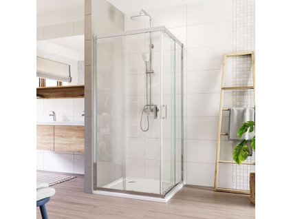 Mereo Sprchový kout, Lima, čtverec, 80x80x190 cm, chrom ALU, sklo Čiré CK608A33K