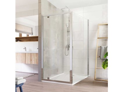 Mereo Sprchový kout, Lima, obdélník, pivotový, 90x100 cm, chrom ALU, sklo Čiré CK87973K