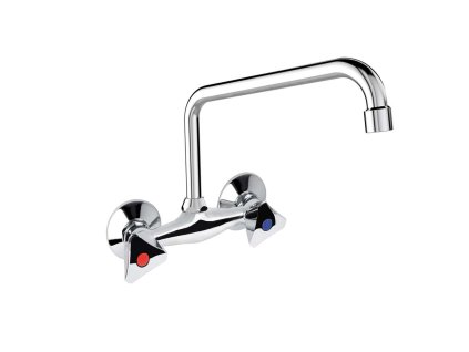 Mereo Dřezová nástěnná baterie, Kasia, 100 mm, s U ramínkem trubkovým ø 18 mm - 230 mm, chrom CBS301A04