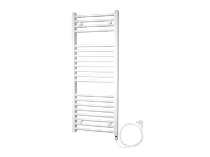 Mereo Otopný žebřík rovný 450x1330 mm, bílý, elektrický MT02E