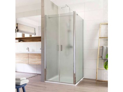 Mereo Sprchový kout, Lima, čtverec, dvoukřídlý, lítací, 120x120 cm, chrom ALU, sklo Point CK86552K