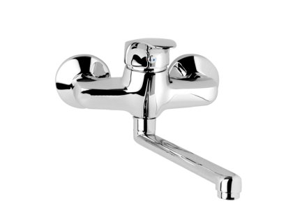 Mereo Dřezová nástěnná baterie, Sonáta, 100 mm, s ramínkem plochým rovným 160 mm, chrom CB302A02N