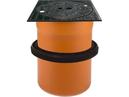 OSMA RV RVTEL teleskop s litinovým poklopem a manžetou, DN315, B125-12,5t, bez odvětrání, PP/PVC, oranžová, 660200