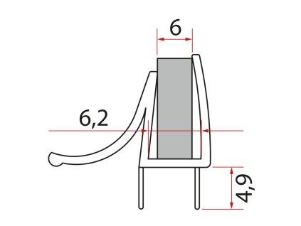 Gelco Spodní těsnění na dveře, sklo 6mm, 1000mm NDGS14