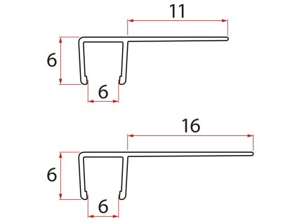 Gelco Set svislých těsnění pro sklo 6/6mm, 1900mm NDGS02