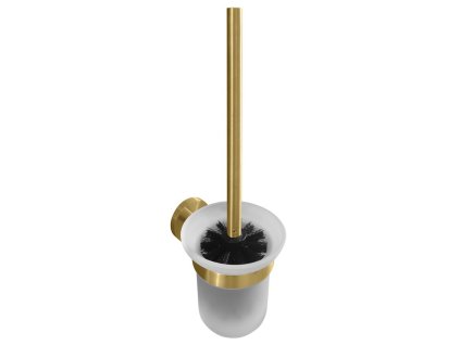 Sapho X-ROUND GOLD WC štětka závěsná, mléčné sklo, zlato mat XR303GB