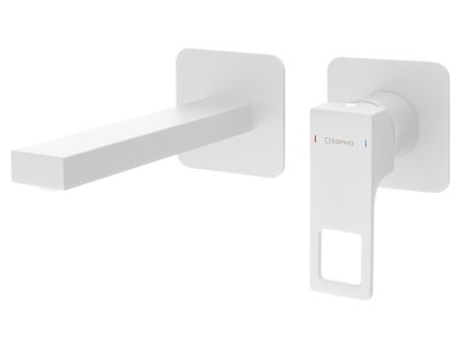 Sapho FORATA podomítková umyvadlová baterie, délka hubice 18,5cm, bílá mat FT018/14