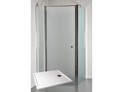 ARTTEC Sprchový kout rohový jednokřídlý MOON D 18 grape sklo 100 x 80 x 198 cm s vaničkou z litého mramoru POLARIS PAN04496