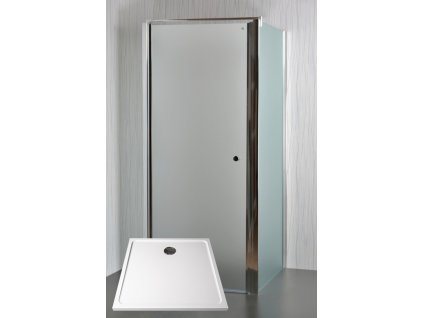 ARTTEC Sprchový kout nástěnný jednokřídlý MOON B 9 grape sklo 90 x 90 x 198 cm s vaničkou z litého mramoru POLARIS PAN04473