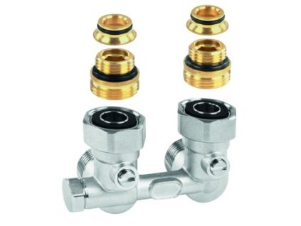 HONEYWELL Resideo V2461 Verafix-VK (H-blok) regulační a uzavírací šroubení, rohové, připojení potrubí 3/4", připojení OT 1/2", V2461EY15A