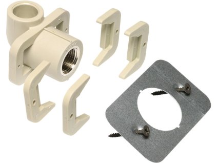 WAVIN EKOPLASTIK PPR nástěnné koleno pro sádrokarton 20mm, 1/2", svařovací, voda, PP-R, SNKS020SXX, SNKS020SRCT