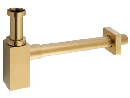 Sapho Umyvadlový sifon 5/4", odpad 32mm, hranatý, zlato mat SI419