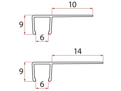 Polysan Set svislých těsnění pro sklo 6/6mm, 1900mm NDAE11