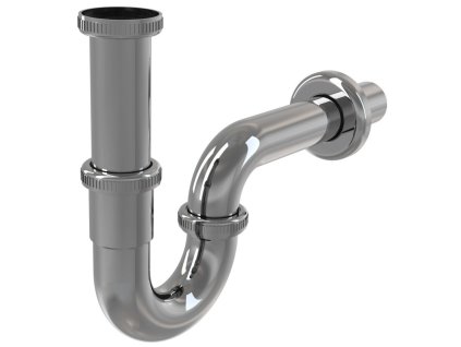 ALCA Sifon trubkový umyvadlový DN 32 s převlečnou maticí G 5/4", prodloužený, kov, chrom-lesk A4320